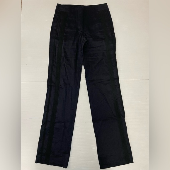 Emporio Armani Pants - Emporio Armani Navy Trouser Pants With Black Ribbon Stripes Size US 6 FR 38